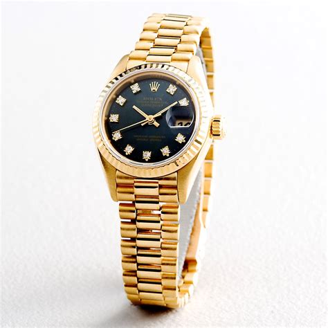 rolex lady 69178 datejust diamond dial 18k yellow gold watch|Rolex model 69173 value.